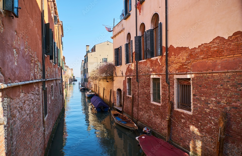 Italy, Venice, Canal in Cannaregio