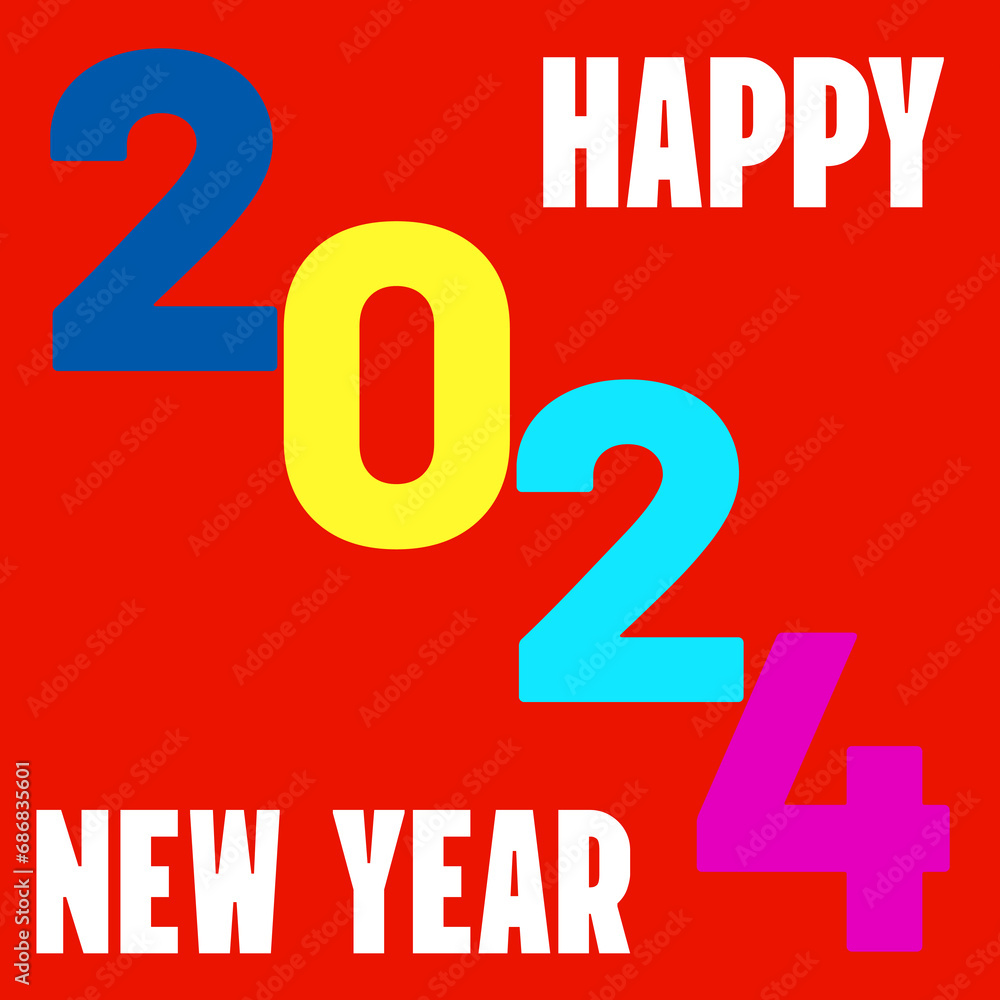 Happy New Year 2024. Banner, Background, Poster. Vector Illustration Happy New Year 2024. Banner, Background, Poster. Vector Illustration