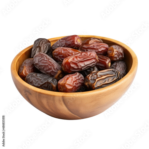 A Bowl of Dried Dates Isola...