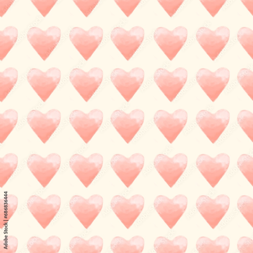 Seamless pattern with hearts of delicate pastel colors for the holiday. A pattern for a Valentine's day and birthday gift.