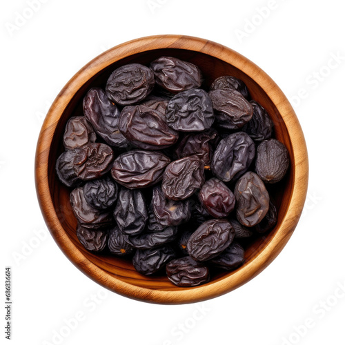 A Bowl of Dried Prunes Isol...