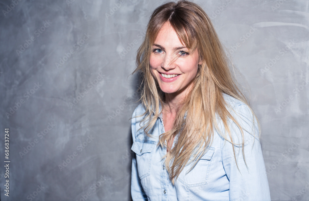 Portrait of smiling blond woman Portrait of smiling blond woman