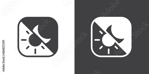 Switch icon of dark and light mode, vector illustration. Day and night mode, Switch icon  to select dark mode or night brightness in the settings of a smart mobile device.