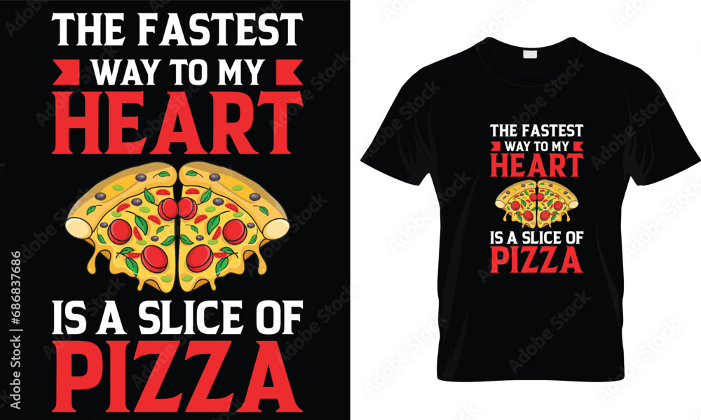 Pizza t-shirt design vector graphic.
