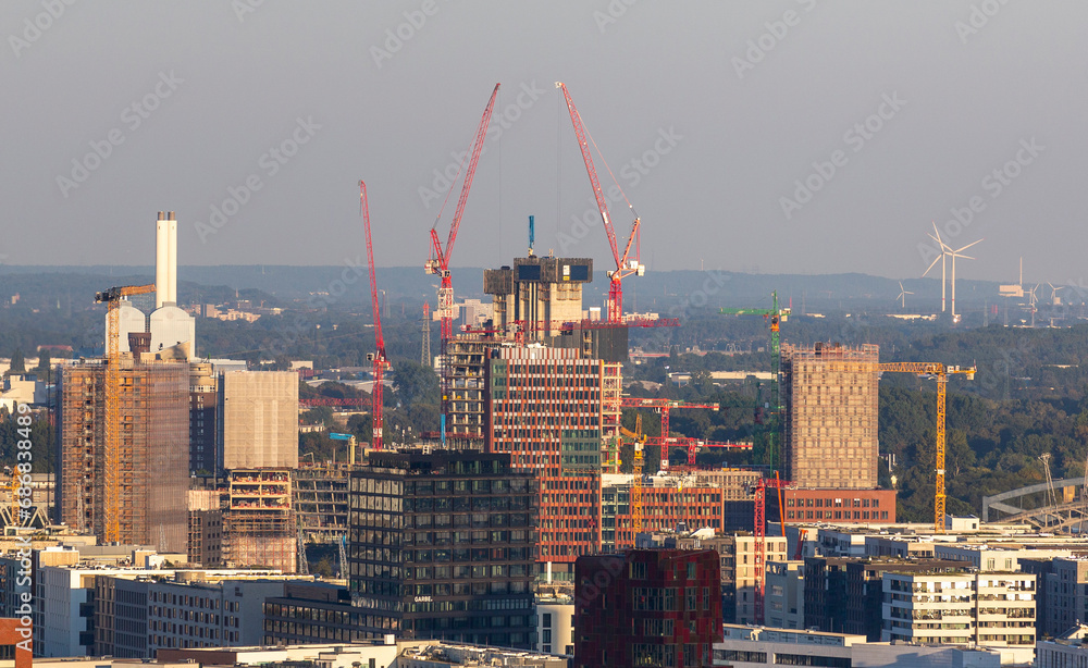 The construction site of the Elbtower, the highest building in the northern Germany
