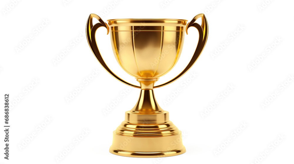 Golden trophy-cup isolated on transparent background, PNG image with background removed, Created with Generative Ai technology. Golden trophy-cup isolated on transparent background, PNG image with background removed, Created with Generative Ai technology.