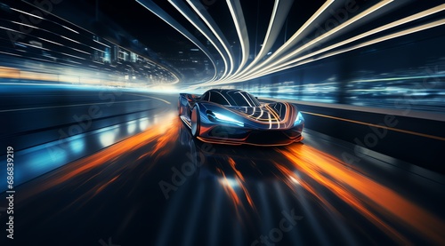 a sports car driving through a tunnel © Alex
