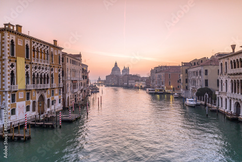 Italy, Venice, cityscape with Grand Canal in twilight © tunedin