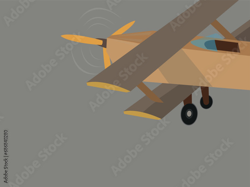 Принти на полотні Vintage  toy airplane biplane cartoon retro