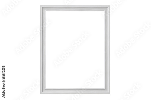 Grey portrait picture frame with an empty blank canvas for use as a border or home d  cor  stock png file cut out and isolated on a transparent background  computer Generative AI stock illustration 