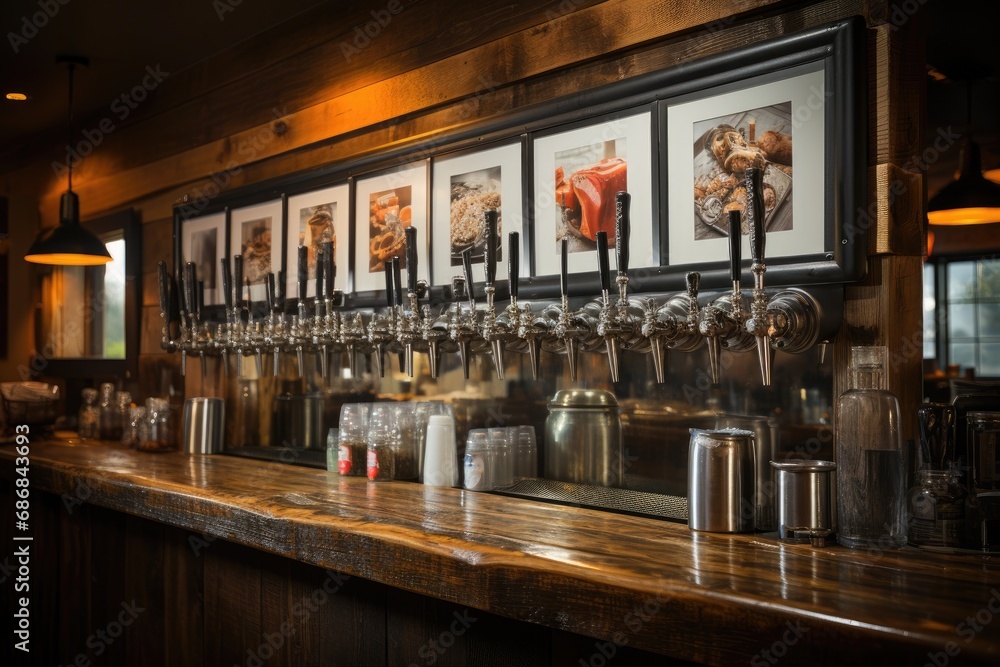 Beer taps in the bar: a stylish choice for true connoisseurs
