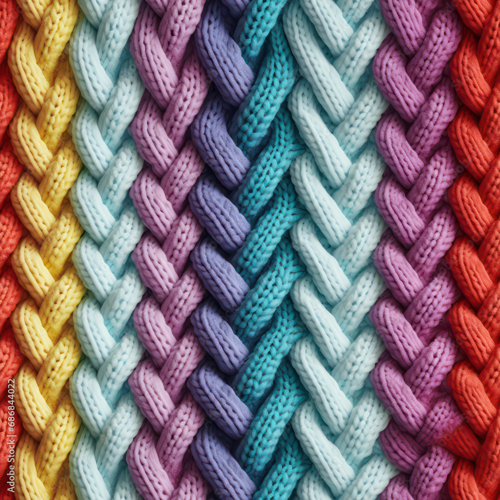 Seamless rainbow knitted wool texture background