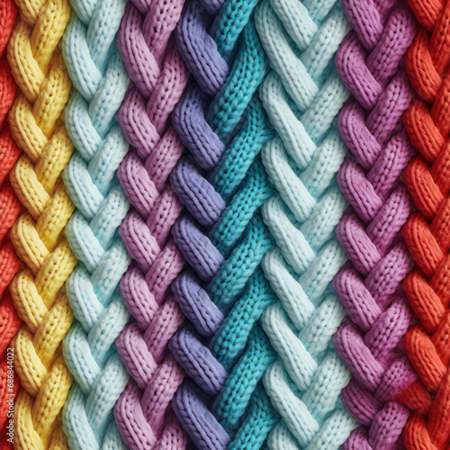 Seamless rainbow knitted wool texture background © eobrazy_pl