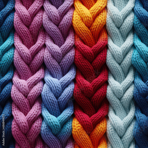Seamless rainbow knitted wool texture background