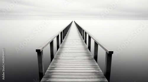 A long dock stretches out into the water