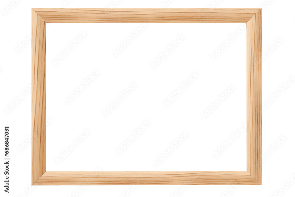 Wooden oak landscape brown picture frame with an empty blank canvas for use as a border, png file cut out and isolated on a transparent background, computer Generative AI stock illustration Wooden oak landscape brown picture frame with an empty blank canvas for use as a border, png file cut out and isolated on a transparent background, computer Generative AI stock illustration