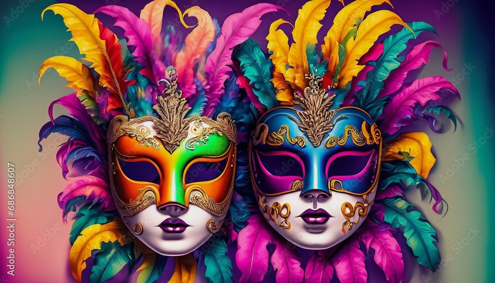 masks suitable for carnival suitable as a background