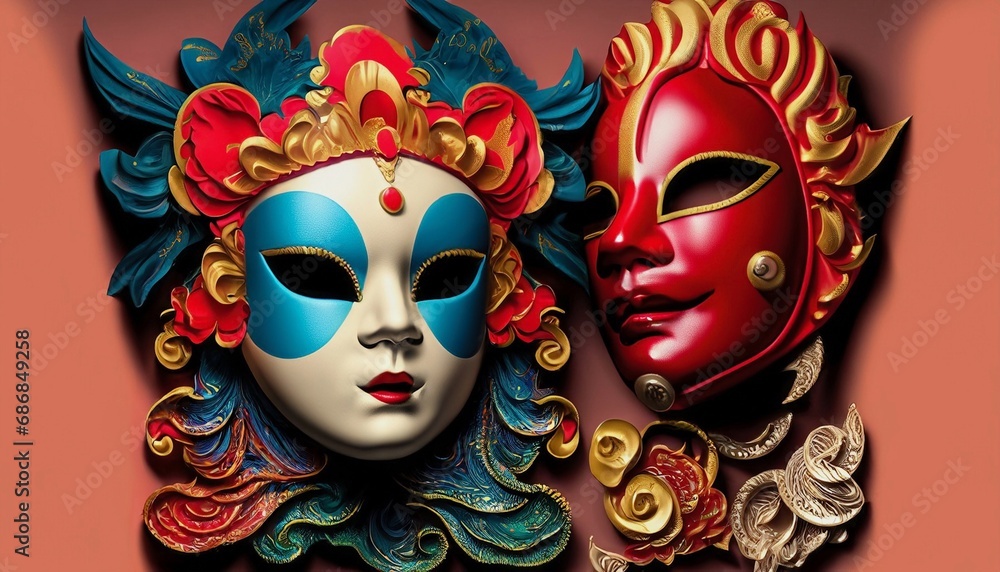 masks suitable for carnival suitable as a background