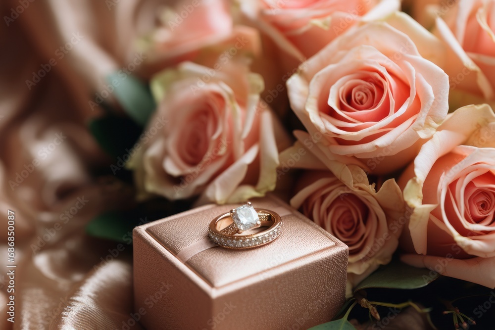 Beautiful wedding bouquet and wedding rings Beautiful wedding bouquet and wedding rings