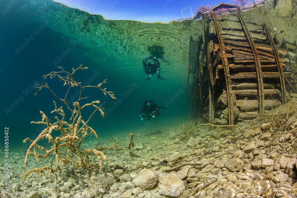 Scuba diver exploring LakeAtter