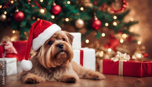 dog in santa hat © Wanderson-oliveira