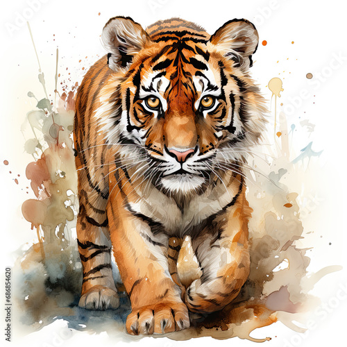 watercolor Tiger clipart  Generative Ai