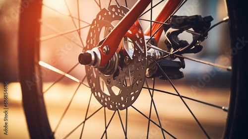 bicycle wheel in the snow