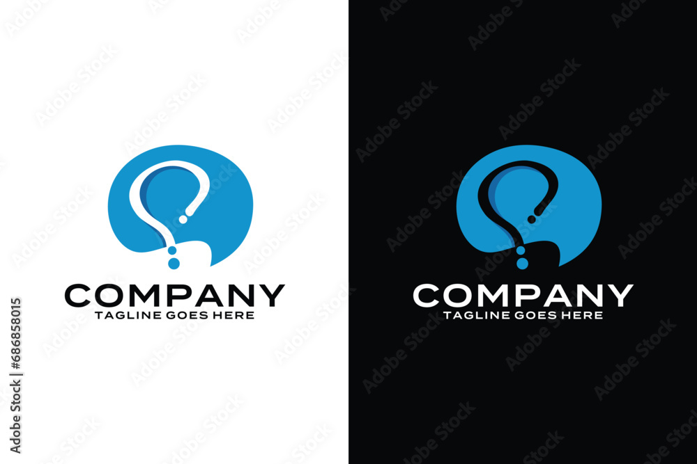 Blue creative idea communication logo