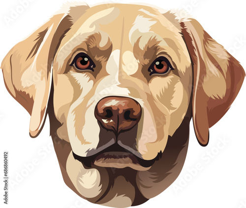 Labrador retriever, dog portrait on white background photo