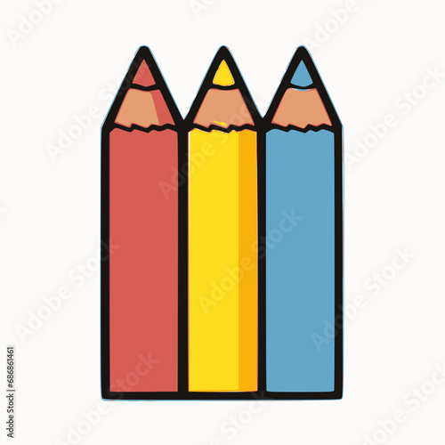 colorful crayons vector illustration