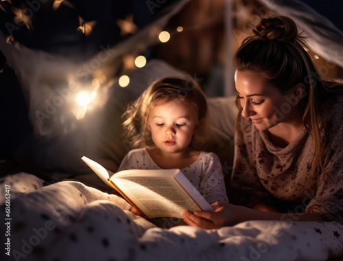 Mother and Child Share a Magical Storytime Moment