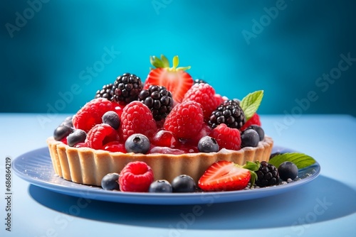 Summer fruit tart  glazed berries  Fruit salad with berries 