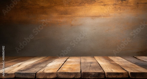 Empty old wooden shelf/table background with copy space for text, design or to exhibit product