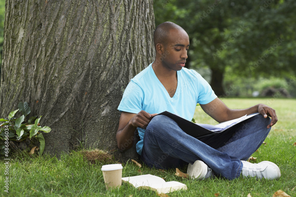 Man Sitting in Park Man Sitting in Park