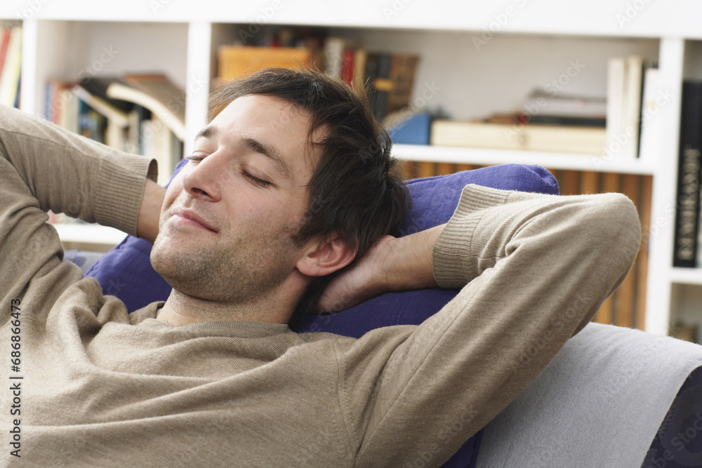 Man Napping on Sofa Man Napping on Sofa