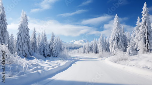 Beautiful winter background wallpaper landscape very snow blue sky