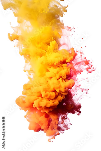 Yellow and Red flame smoke rises, smoke explosion flame shape 
