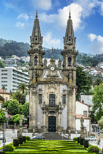 Sao Gualter Church (Igreja de Nossa Senhora da Consolacao e Dos Santos Passos) in the Old City of Guimaraes, Portugal. The church built in XVIII century with Baroque style and Rococo decoration.