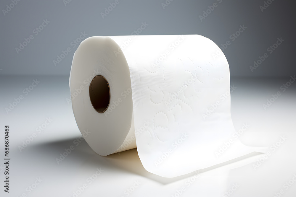 Kitchen paper towel roll isolated with white background