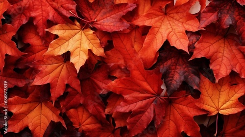 Autumn red maple leaves background