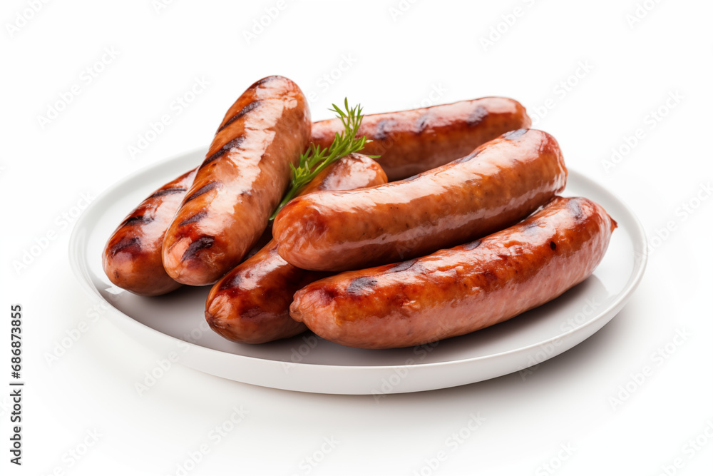 sausage on a white background sausage on a white background
