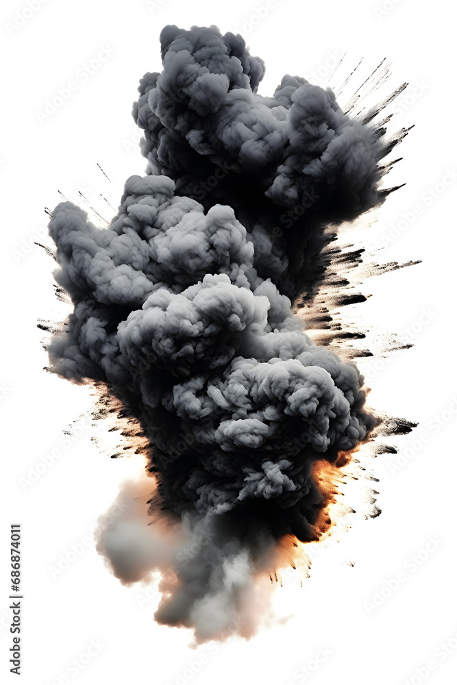 Contrast and Ember: Obsidian Haze with Illuminated Orange Ember on a White Canvas - Smoky Explosion's Radiant Glow in Monochrome Contrast and Ember: Obsidian Haze with Illuminated Orange Ember on a White Canvas - Smoky Explosion's Radiant Glow in Monochrome