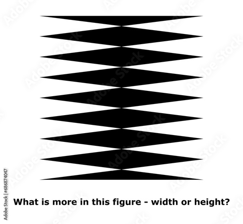 Optical illusion vector illustration. Puzzle. Brain teaser. Black and white