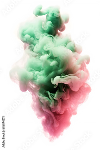 Green Rose smoke in a vertical flame shape