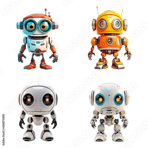 Set of cartoon robots 1