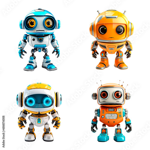 Set of cartoon robots 3