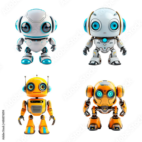 Set of cartoon robots 4