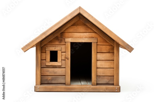 A single doghouse isolated on white background photo