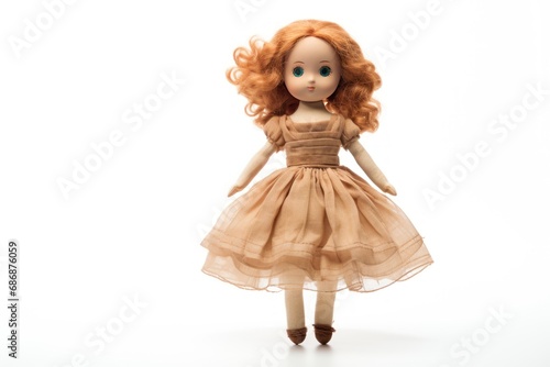 A single doll isolated on white background