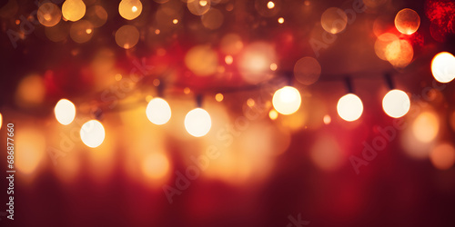 Hintergrund mit Glitter, Lichter, Lichterkette, Funkeln, Sterne in rot, gold, weiß und schwarz als bokeh Banner